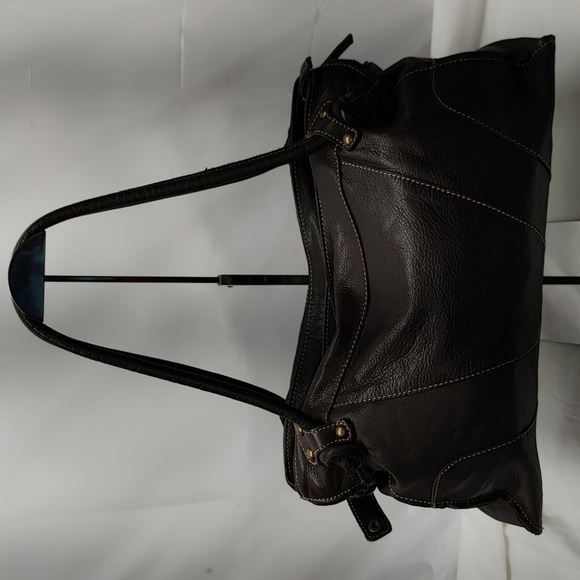 Vera Pelle Firenze Brown Leather double zipper Shoulderbag/ Tote - Picture 6 of 15